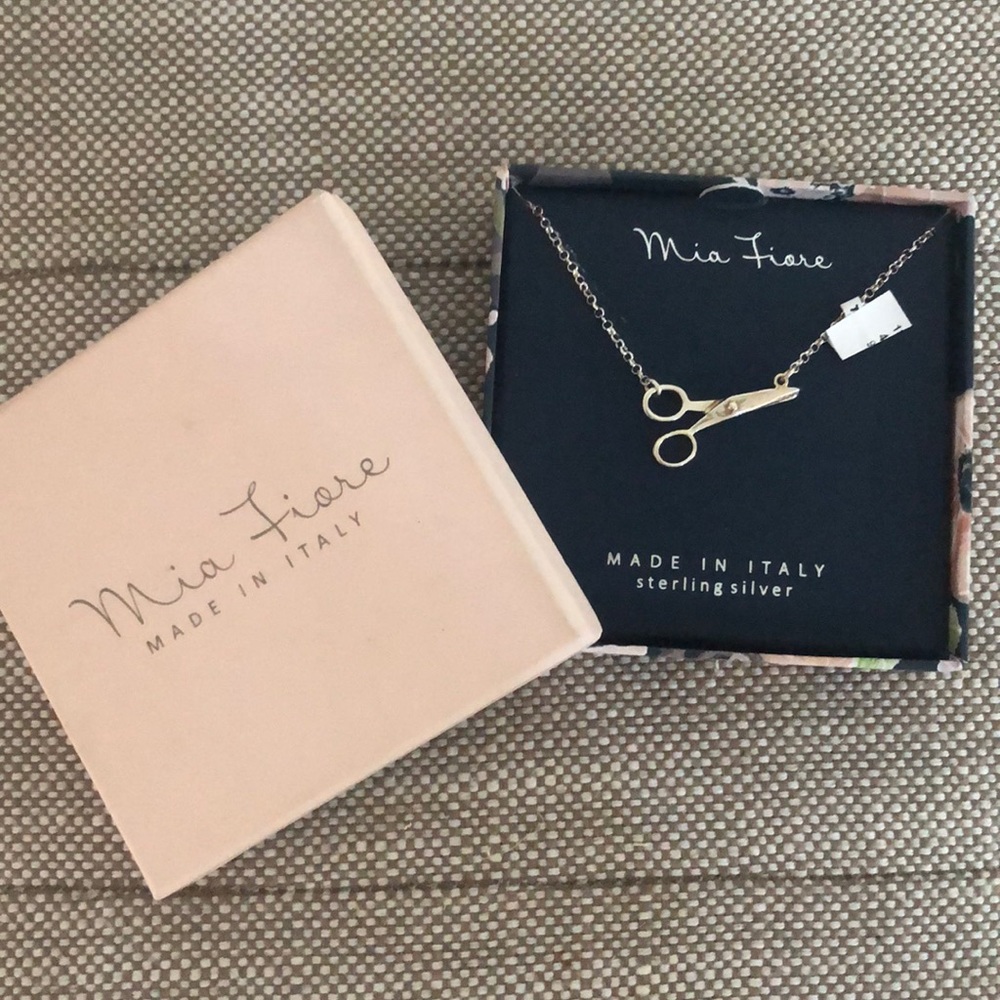Mia Fiore Sterling Silver Scissor Necklace